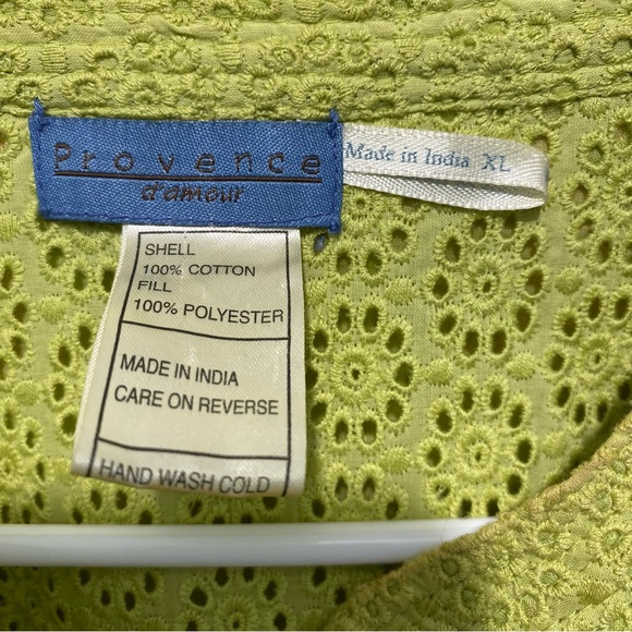 Provence D'Amour Reversible Jacket Women Size XL Cotton Quilted Eyelet Pink - Picture 8 of 9